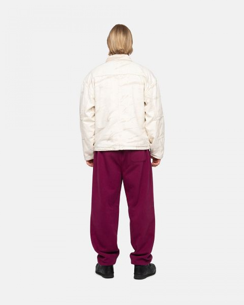 Burgundy Stussy Stock Logo Sweatpants | 7538RYCZS