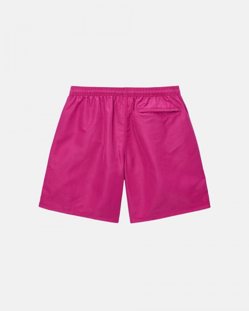 Burgundy Stussy Water Big Basic Shorts | 7519DTROB