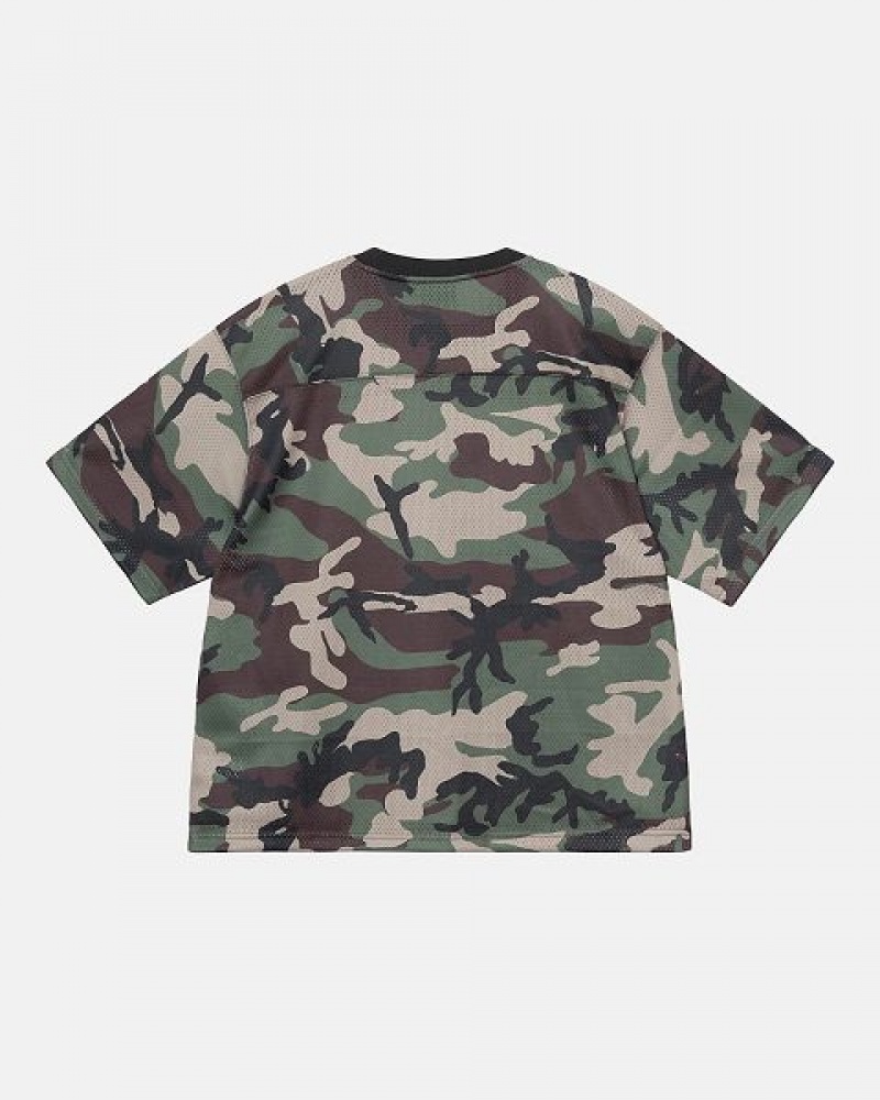 Camo Stussy 4x4 Mesh Football Jersey | 7839BONVM