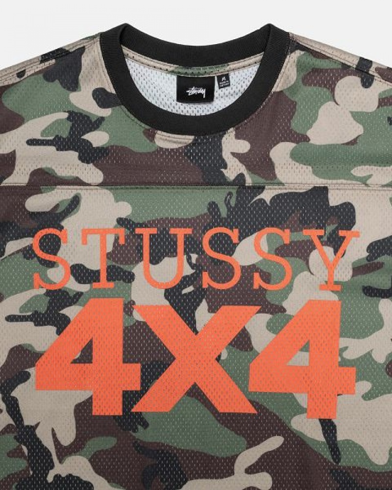 Camo Stussy 4x4 Mesh Football Jersey | 7839BONVM