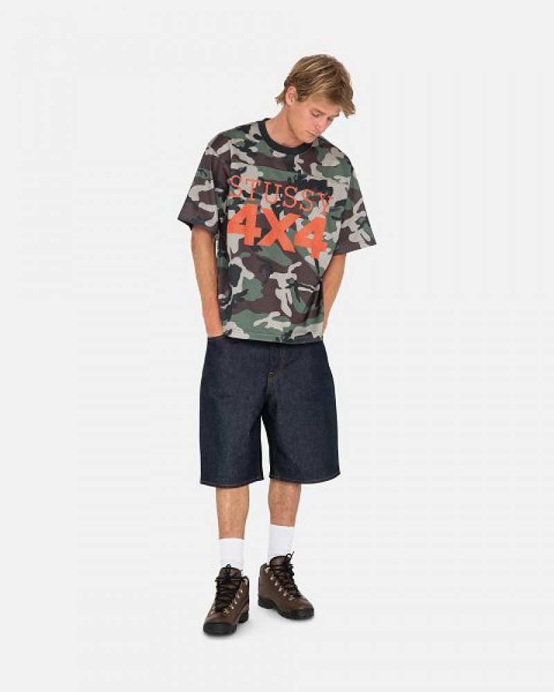 Camo Stussy 4x4 Mesh Football Jersey | 7839BONVM