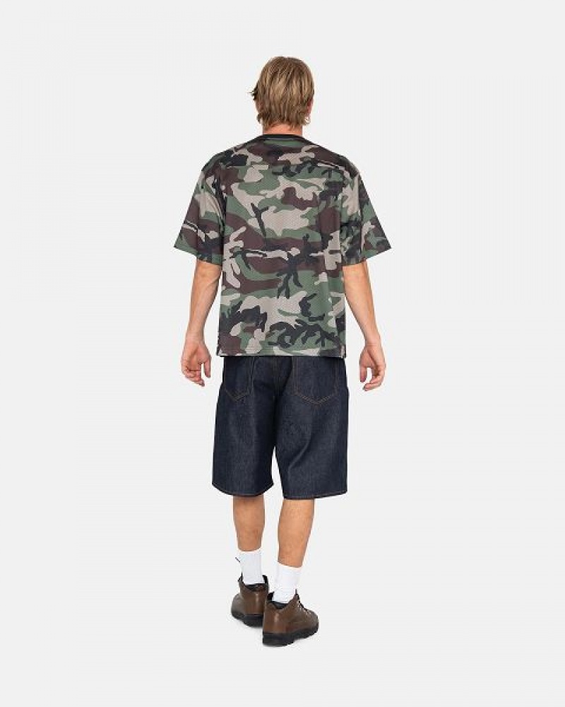 Camo Stussy 4x4 Mesh Football Jersey | 7839BONVM