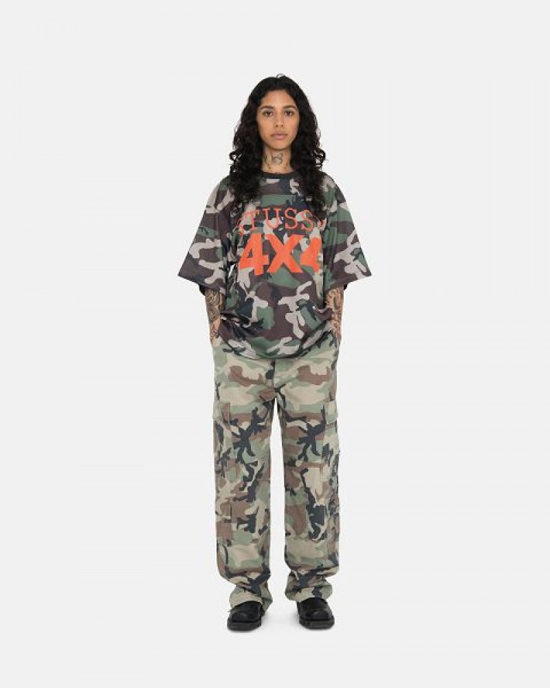 Camo Stussy 4x4 Mesh Football Jersey | 7839BONVM