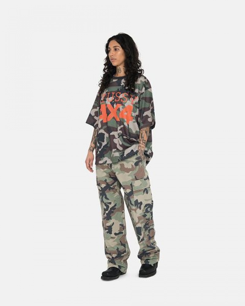 Camo Stussy 4x4 Mesh Football Jersey | 7839BONVM