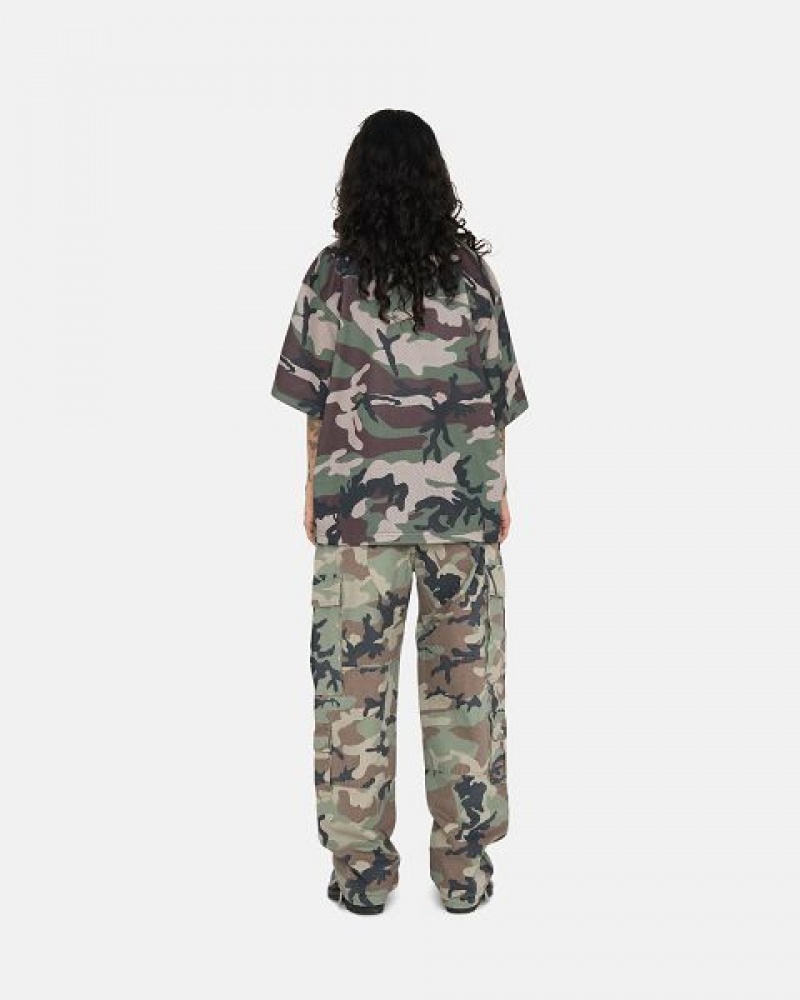 Camo Stussy 4x4 Mesh Football Jersey | 7839BONVM