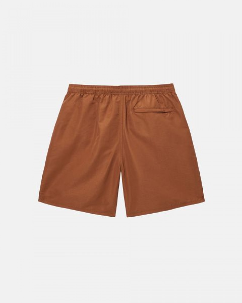 Coffee Stussy Water Big Basic Shorts | 7801JDXNE