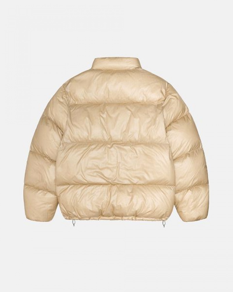 Gold Stussy Parachute Ripstop Down Jackets | 0879TYJEA