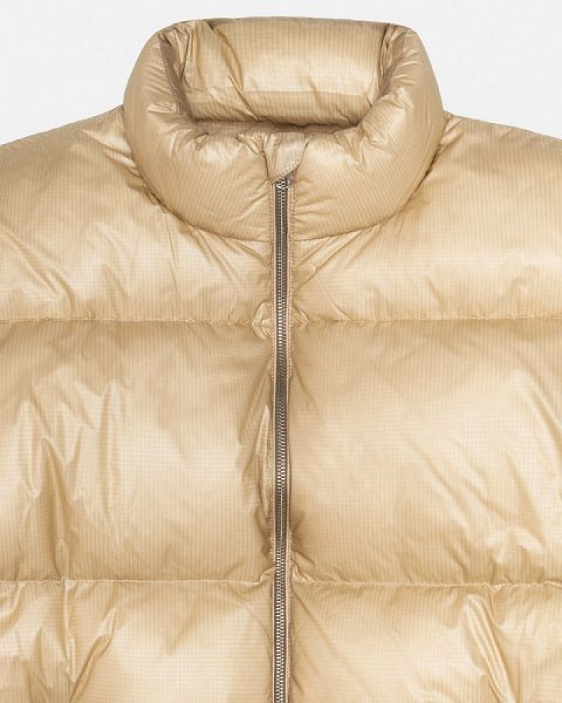 Gold Stussy Parachute Ripstop Down Jackets | 0879TYJEA