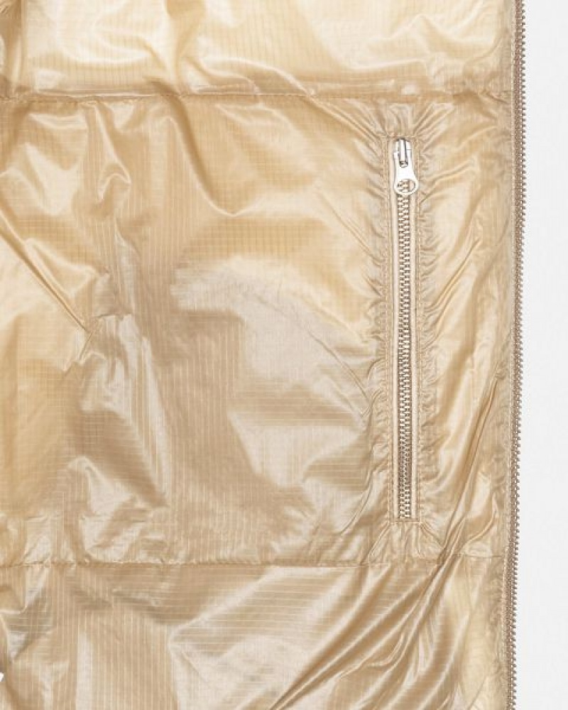 Gold Stussy Parachute Ripstop Down Jackets | 0879TYJEA