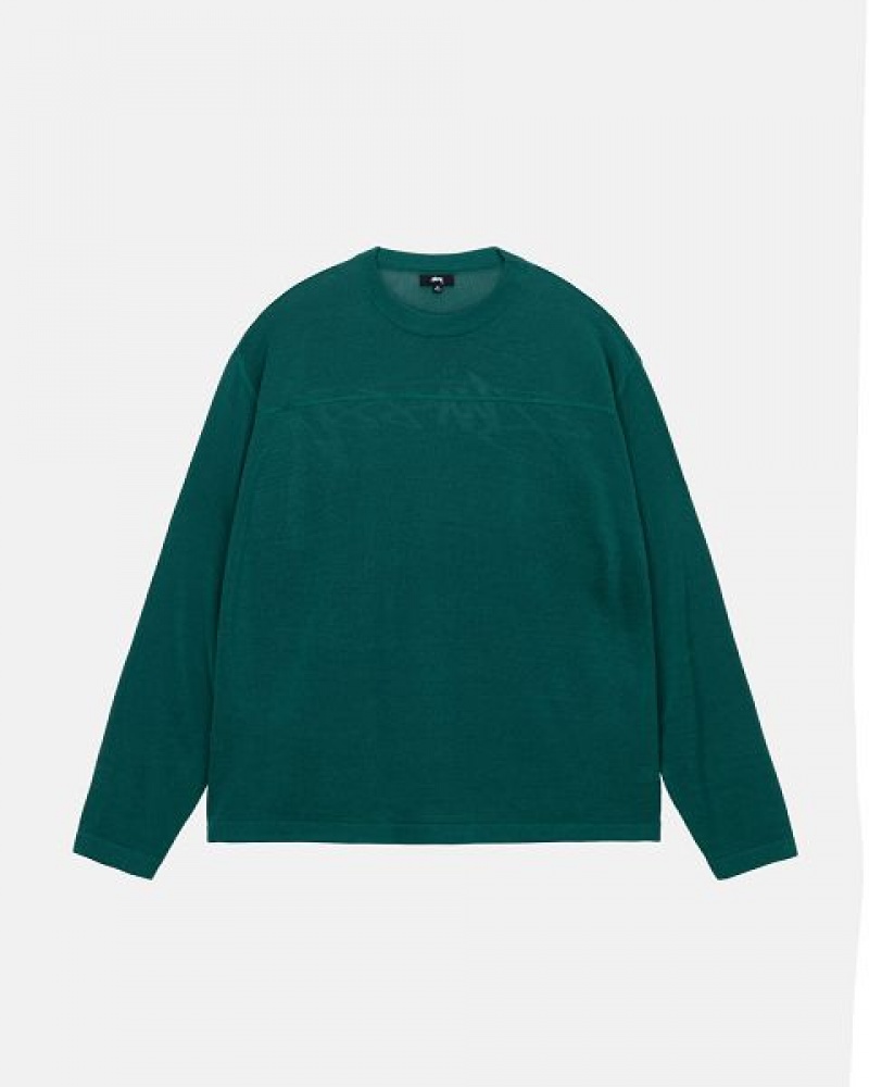 Green Stussy Football Sweaters | 8192YNZHO