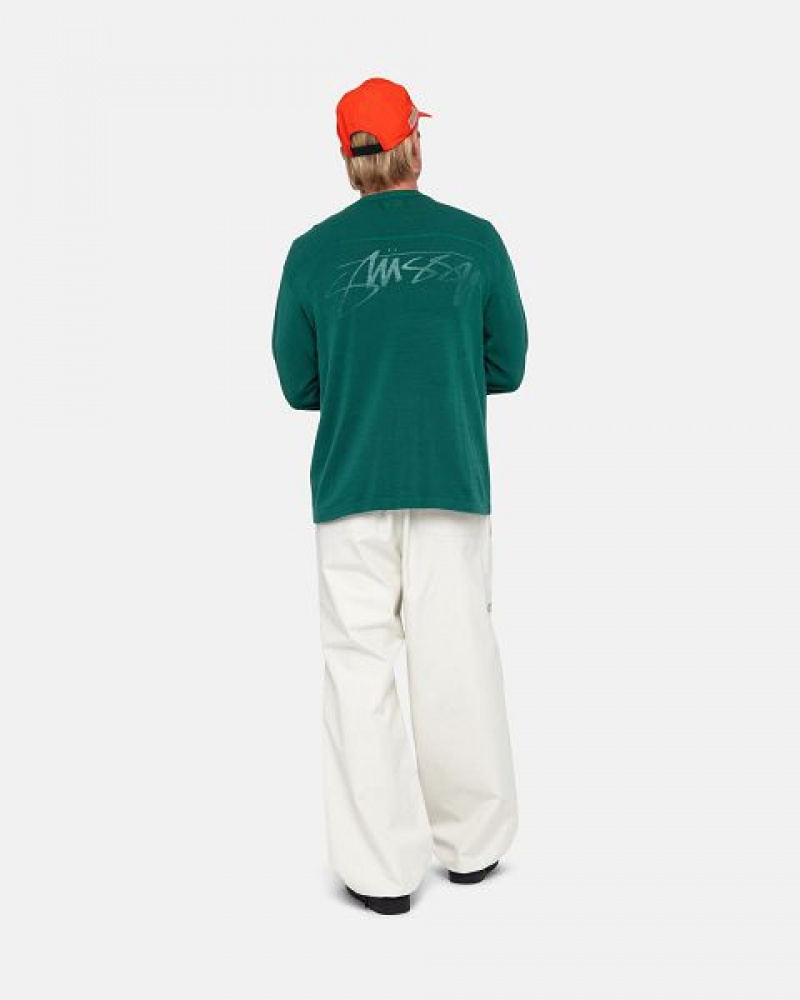 Green Stussy Football Sweaters | 8192YNZHO