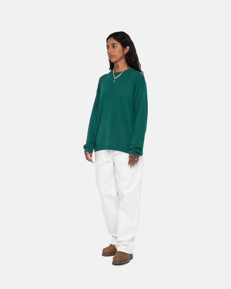 Green Stussy Football Sweaters | 8192YNZHO