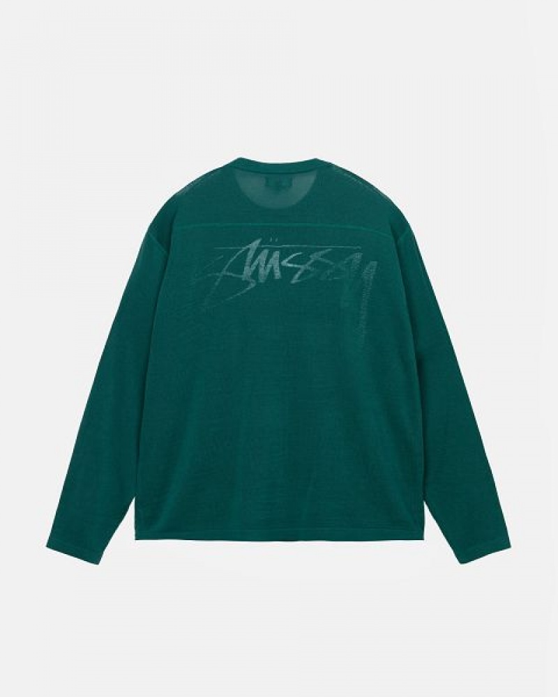 Green Stussy Football Sweaters | 8192YNZHO