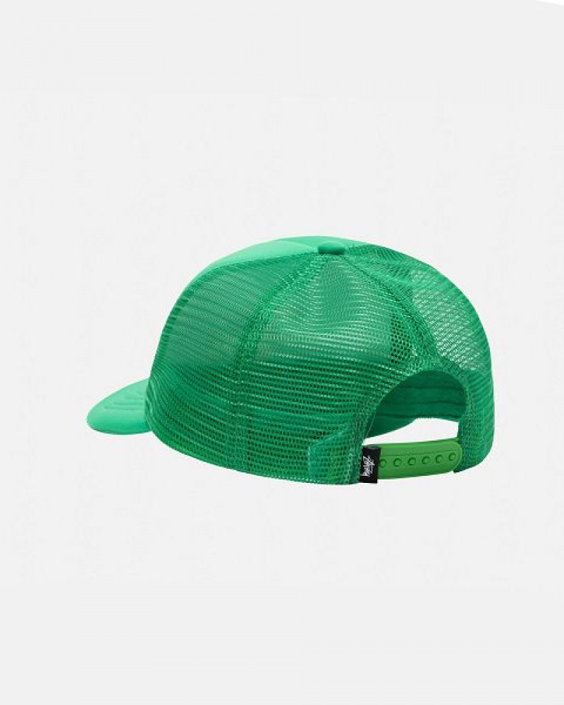 Green Stussy Trucker Big Basic Snapback Caps | 8615APSHI