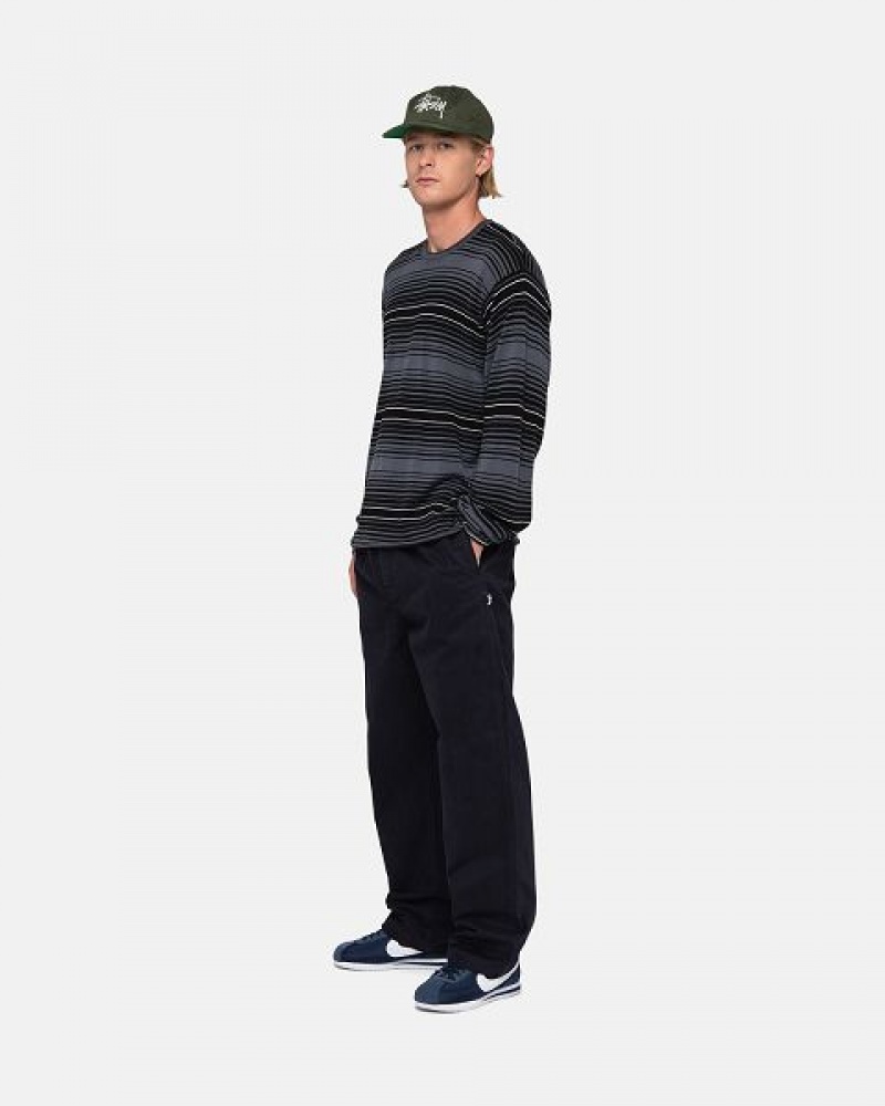 Grey Stussy Horizontal Stripe Sweaters | 5830UIAST