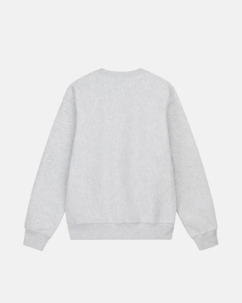 Grey Stussy No.4 Crew Sweatshirts | 4931BDMUN