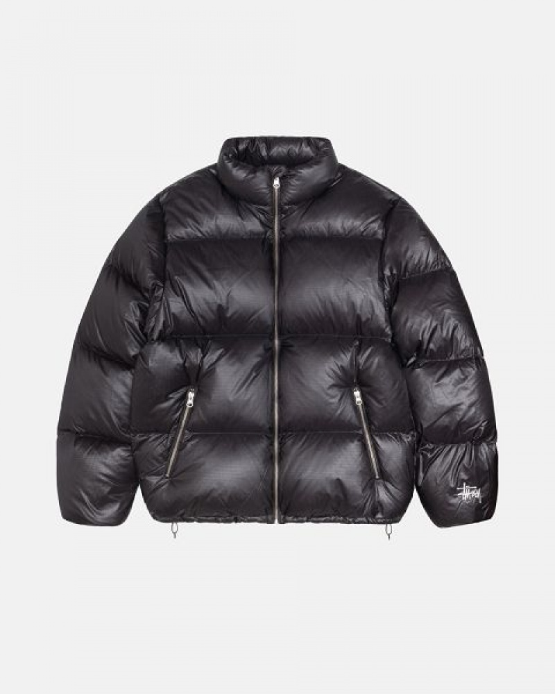 Grey Stussy Parachute Ripstop Down Jackets | 8513LRHTW