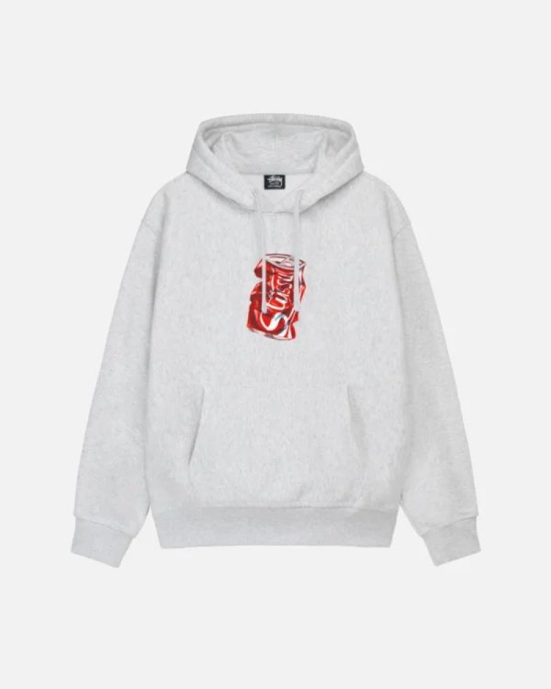 Grey Stussy Soda Can Hoodie | 7630KHRVF