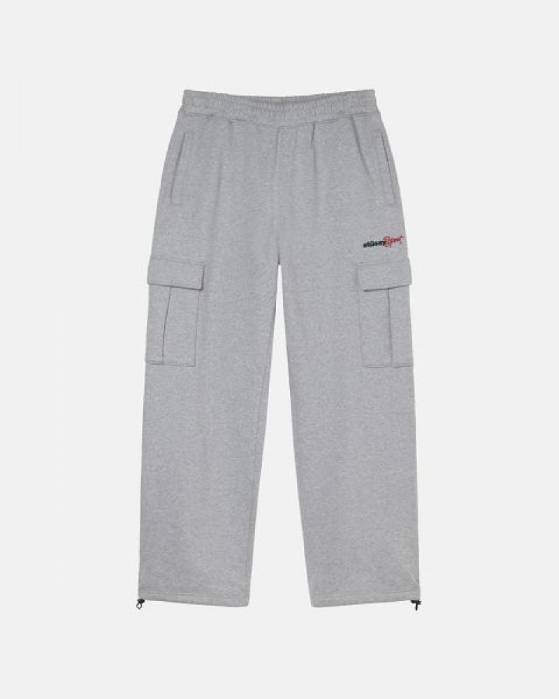 Grey Stussy Sport Cargo Fleece Sweatpants | 4891CSWAN