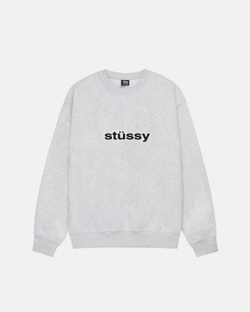 Grey Stussy Ss-link Crew Sweatshirts | 0295HBRWU