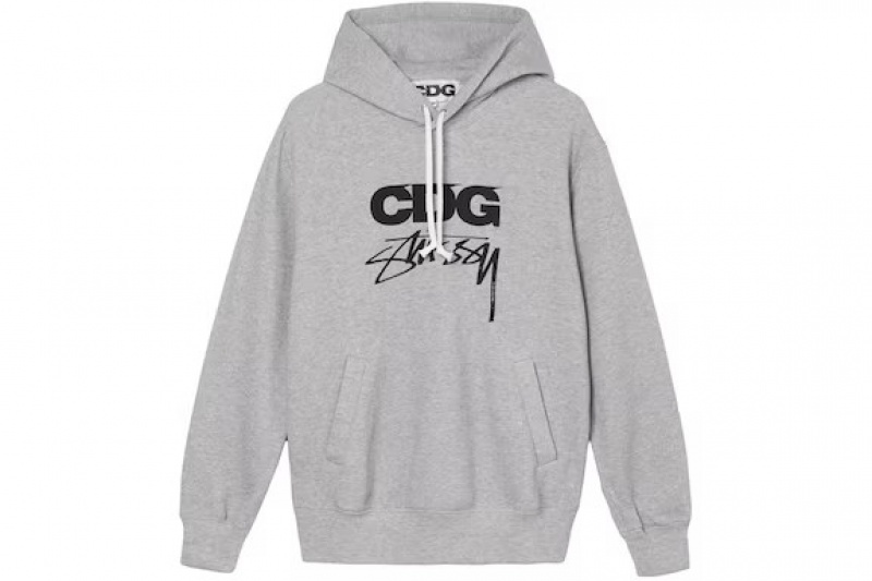 Grey / Black Stussy Cdg Hoodie | 5098AOVXU