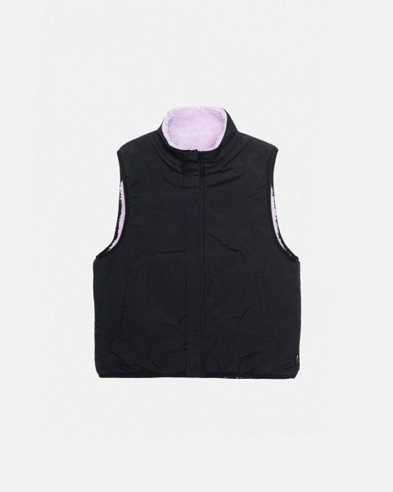 Lavender Stussy Sherpa Reversible Vest | 8531WEGJS