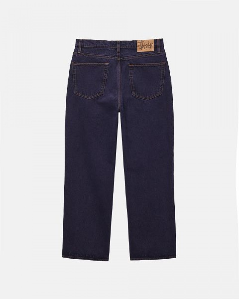 Navy Stussy Classic Denim Jeans | 0586PLHEM