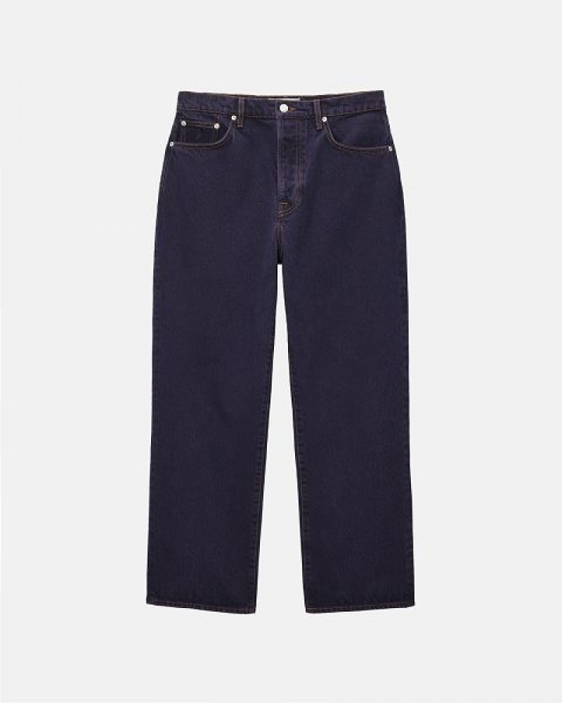 Navy Stussy Classic Denim Jeans | 0586PLHEM