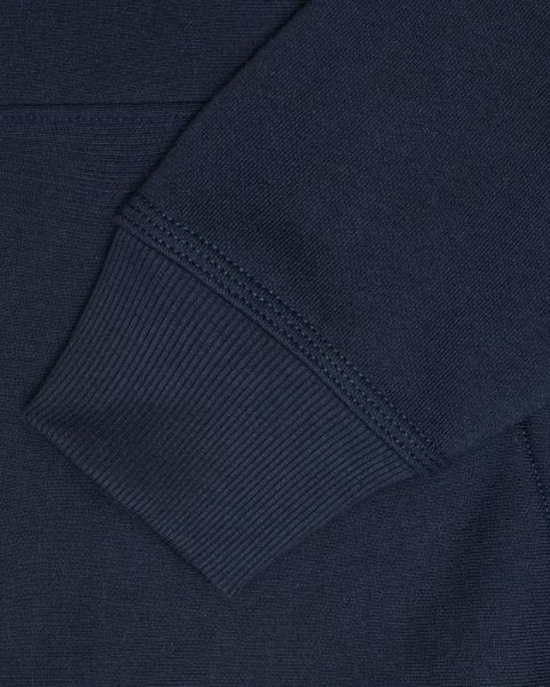 Navy Stussy Stock Logo Hoodie | 6148QRPAO