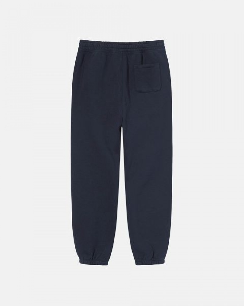 Navy Stussy Stock Logo Sweatpants | 4381HPENB