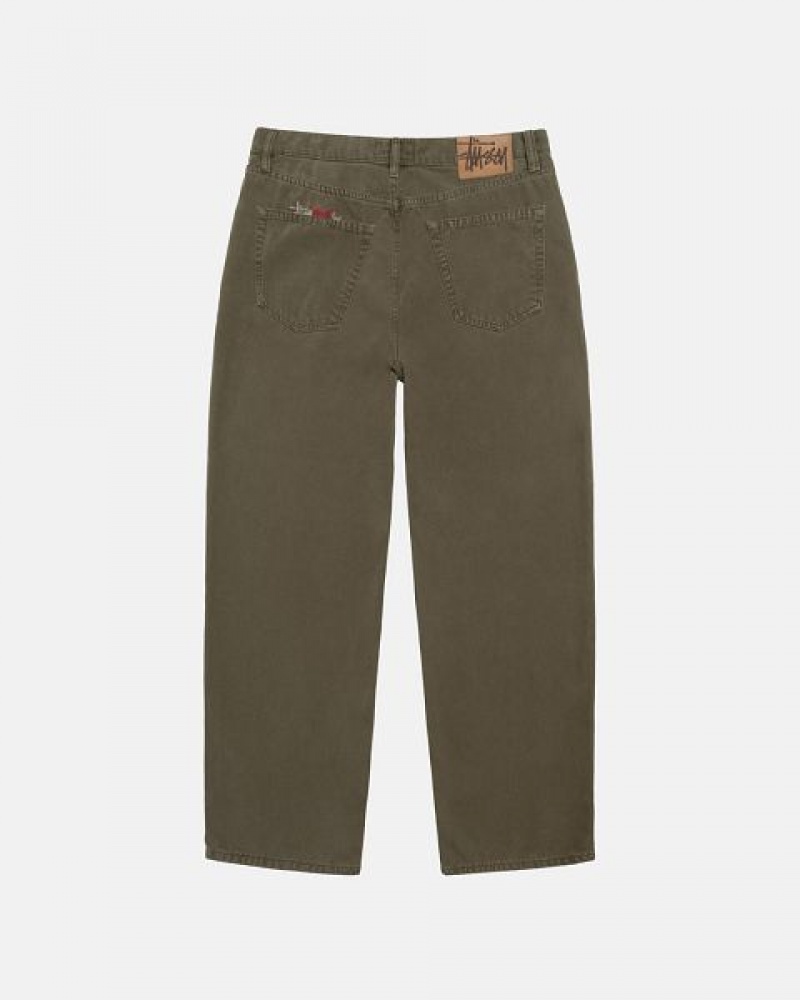 Olive Stussy Big Ol' Washed Canvas Jeans | 1054LRWFT