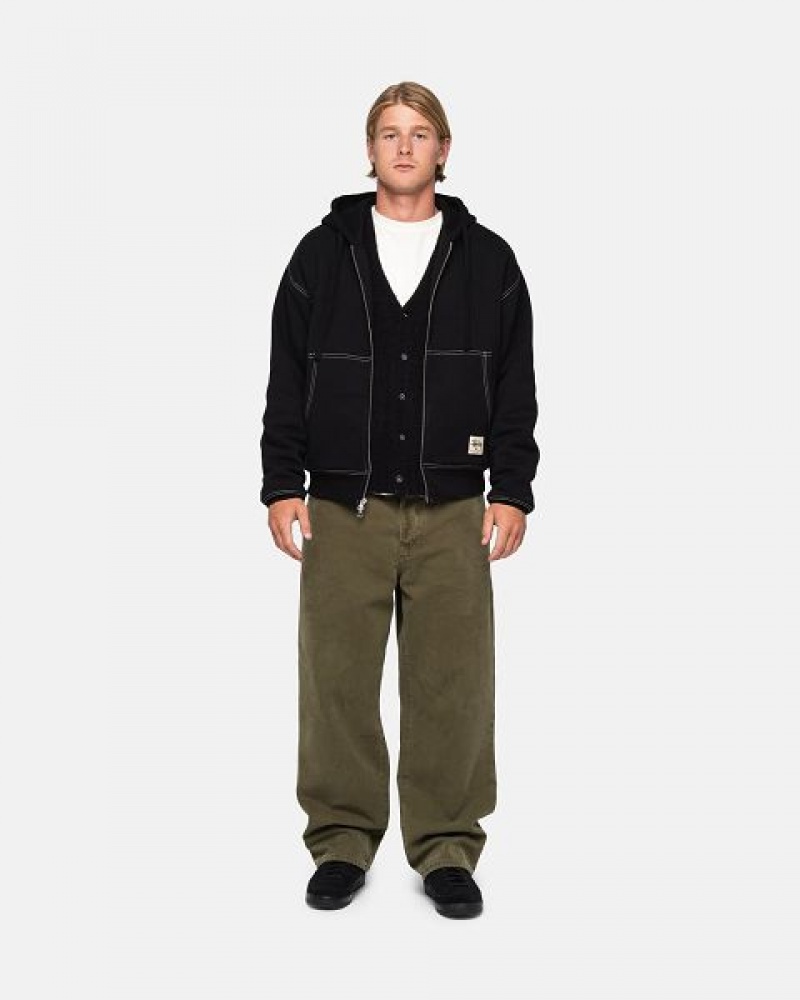 Olive Stussy Big Ol' Washed Canvas Jeans | 1054LRWFT