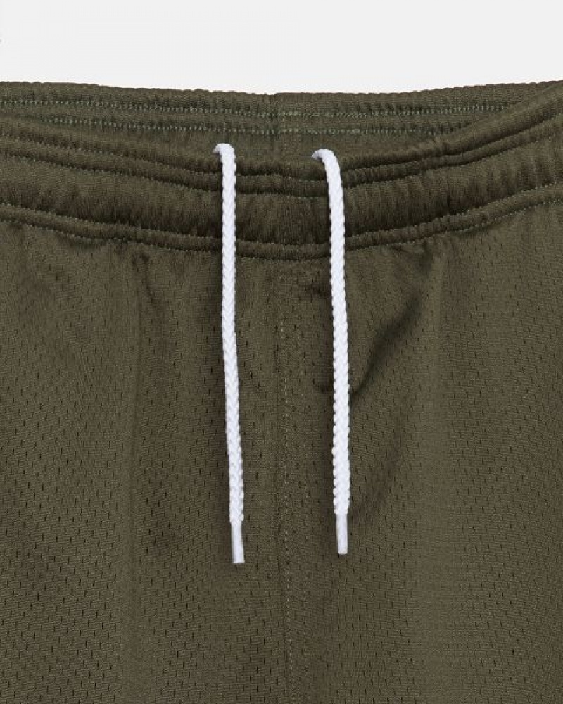 Olive Stussy Mesh Big Basic Shorts | 7358FYLJR