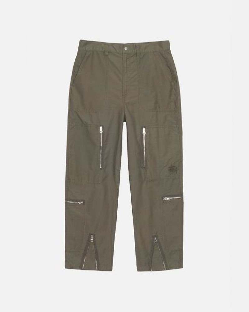 Olive Stussy Nyco Flight Pants | 5312OFPJQ