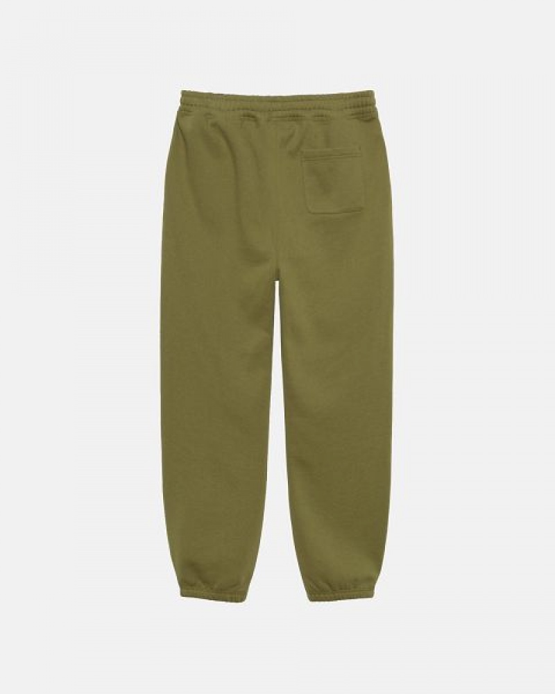 Olive Stussy Stock Logo Sweatpants | 5267ZDNSK