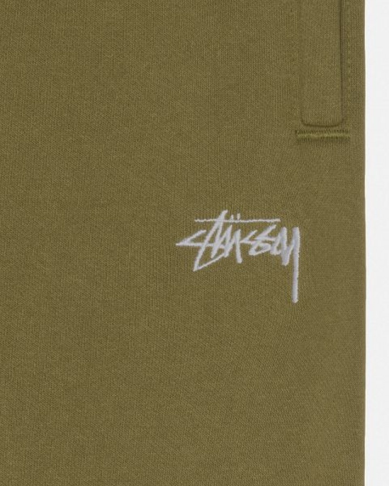 Olive Stussy Stock Logo Sweatpants | 5267ZDNSK