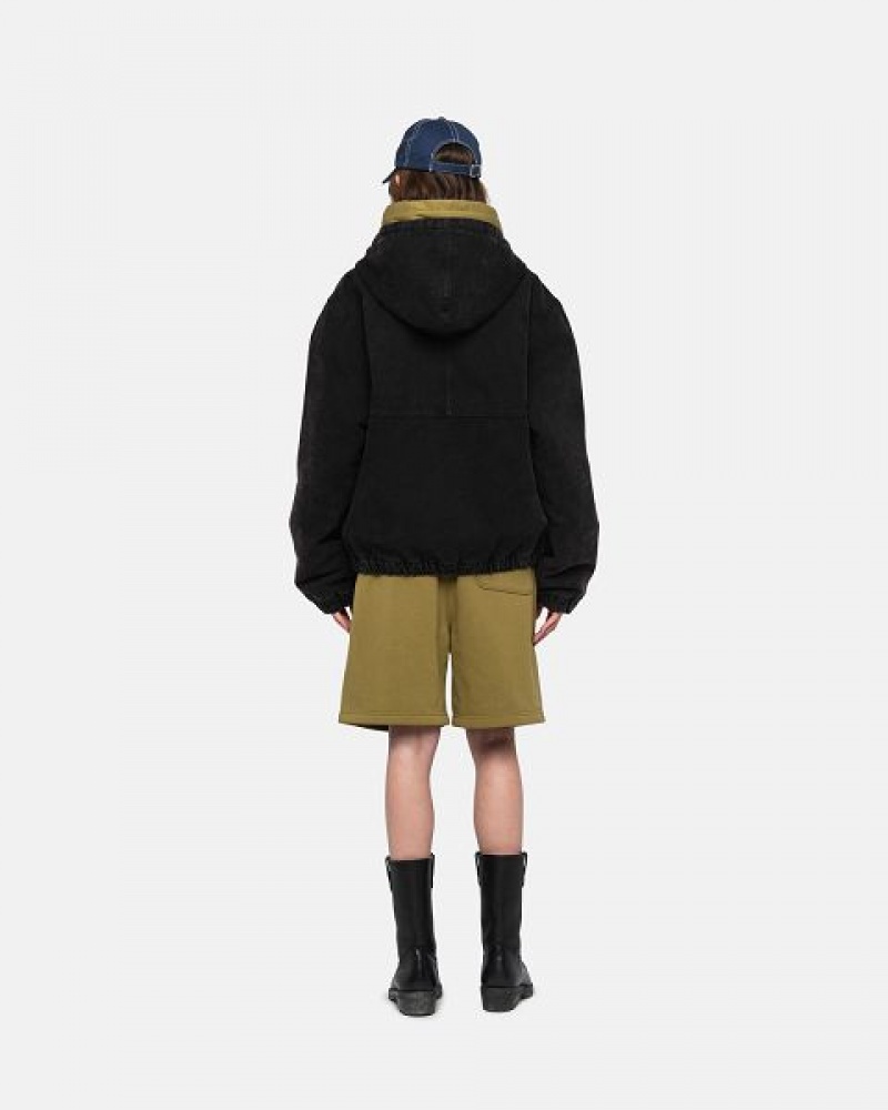 Olive Stussy Stock Logo Sweats Shorts | 0721MTNAX