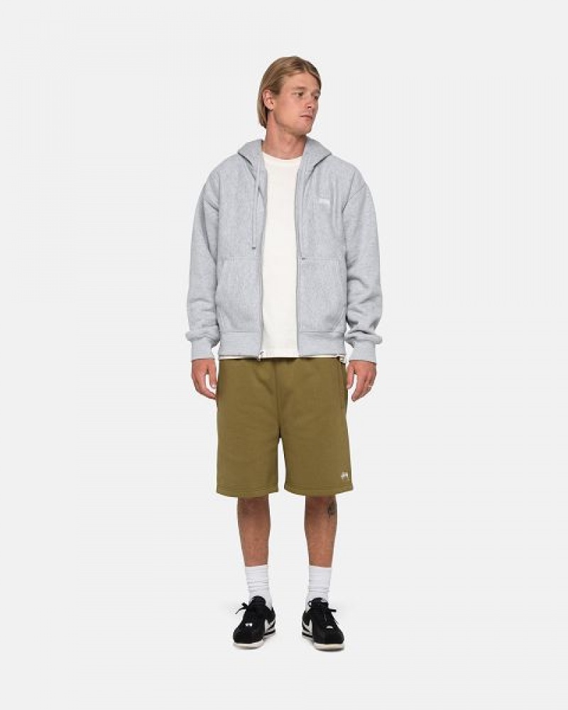 Olive Stussy Stock Logo Sweats Shorts | 0721MTNAX