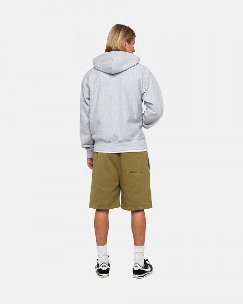 Olive Stussy Stock Logo Sweats Shorts | 0721MTNAX