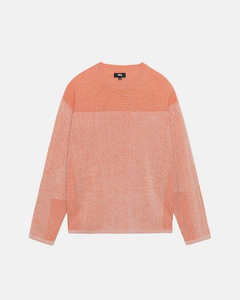 Orange Stussy Engineered Panel Sweaters | 2957AGXEF