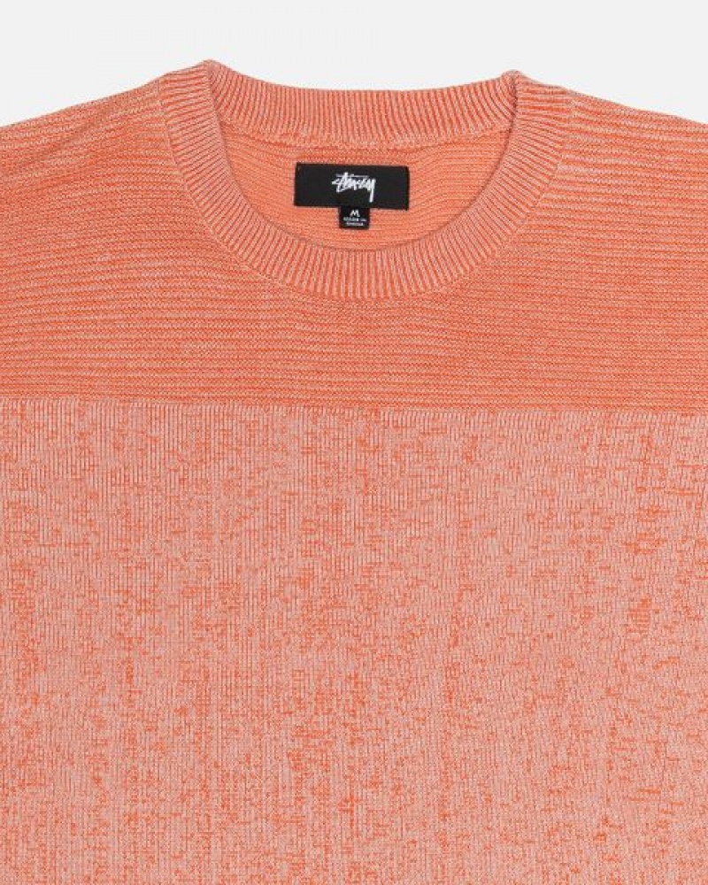 Orange Stussy Engineered Panel Sweaters | 2957AGXEF