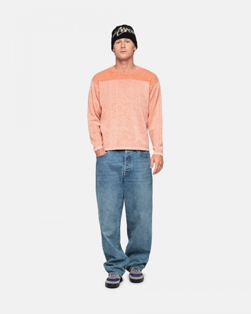 Orange Stussy Engineered Panel Sweaters | 2957AGXEF