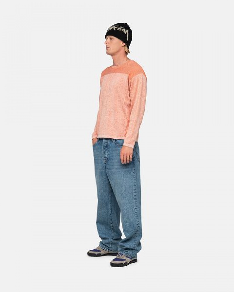 Orange Stussy Engineered Panel Sweaters | 2957AGXEF