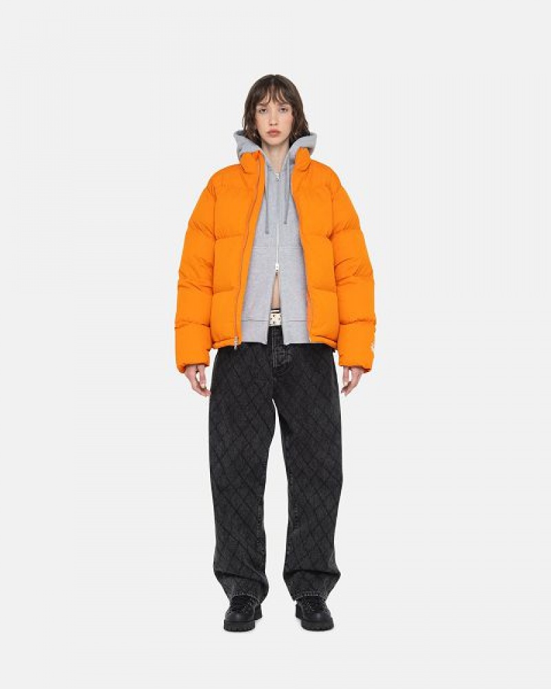 Orange Stussy Nylon Down Jackets | 0198QTCXF