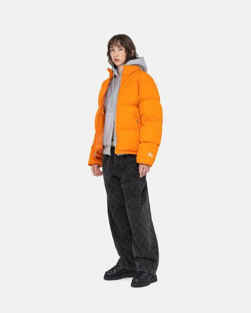 Orange Stussy Nylon Down Jackets | 0198QTCXF