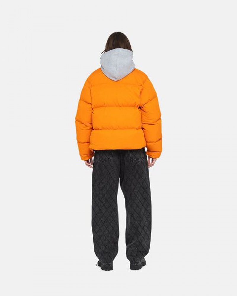 Orange Stussy Nylon Down Jackets | 0198QTCXF