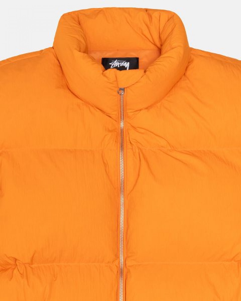 Orange Stussy Nylon Down Jackets | 0198QTCXF