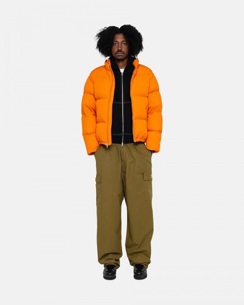 Orange Stussy Nylon Down Jackets | 0198QTCXF