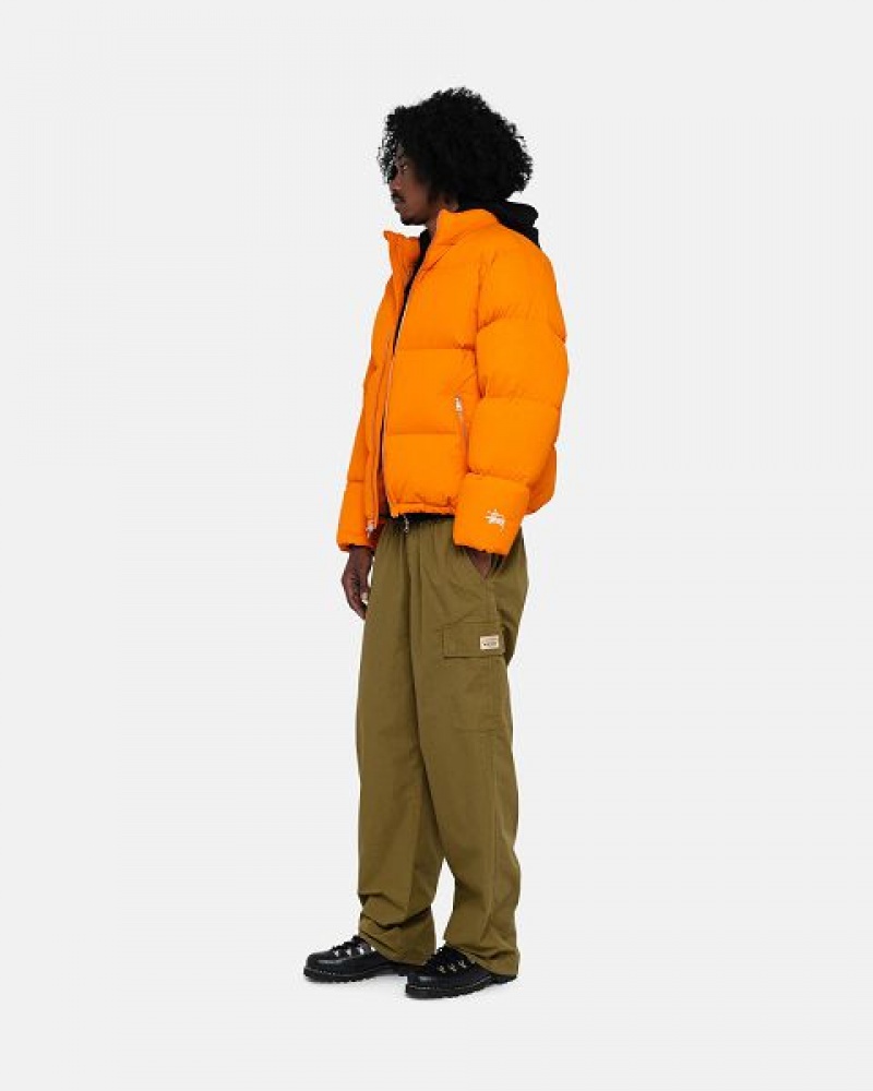 Orange Stussy Nylon Down Jackets | 0198QTCXF