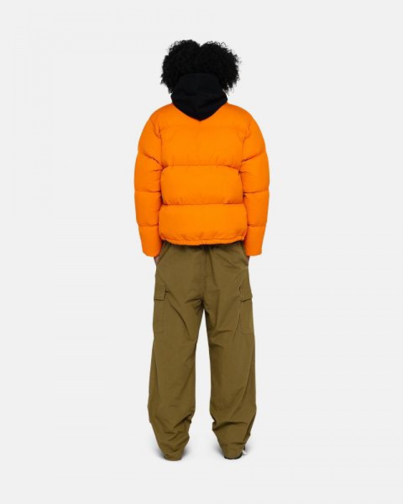 Orange Stussy Nylon Down Jackets | 0198QTCXF